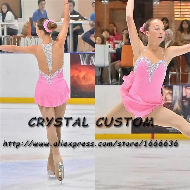 Платье для фигурного катания с кристаллами; Новинка; брендовая одежда для катания на коньках; DR4685