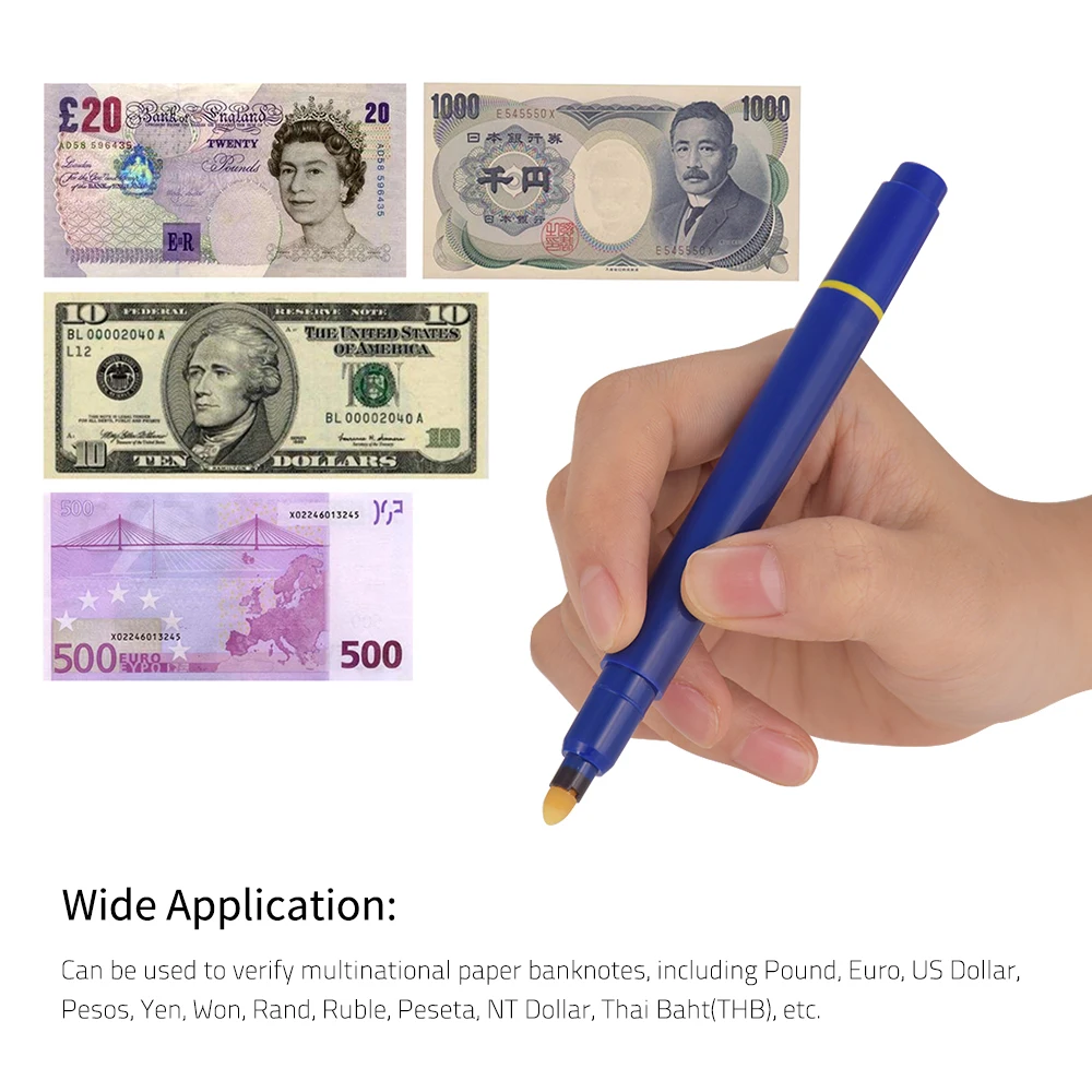 KLJKUJ Portable Money Checker Bank Note Tester Pen Counterfeit Detector Marker 