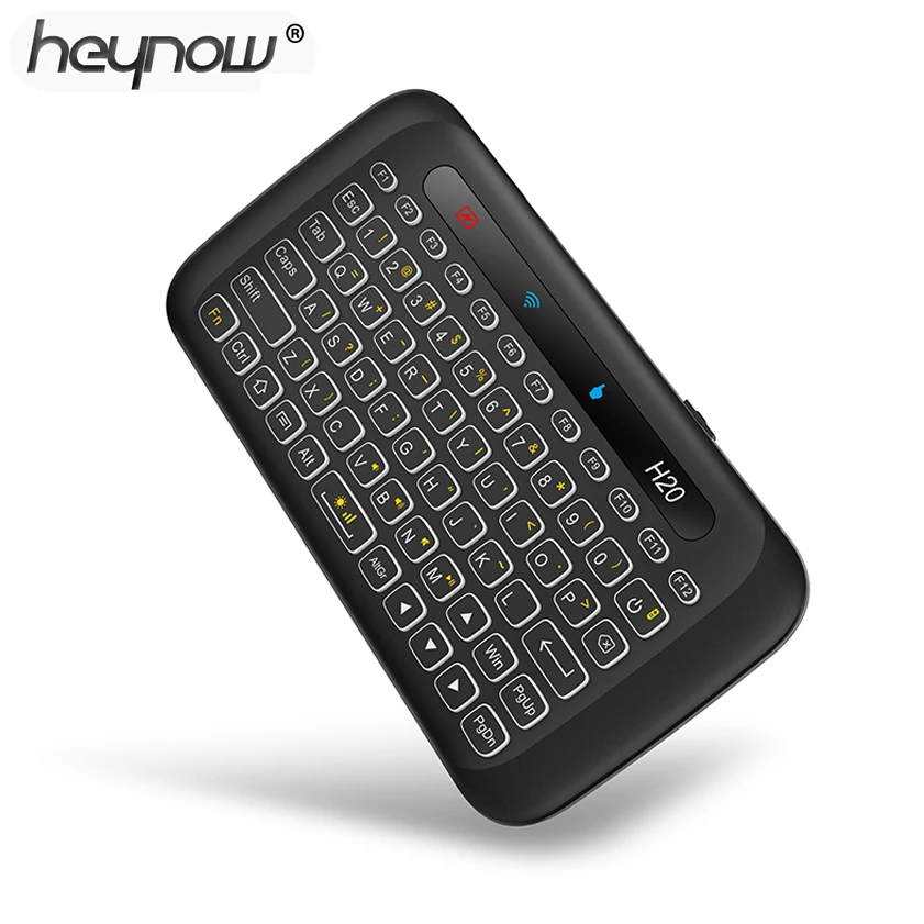 

HEYNOW 2018 NEW Air Mouse Wireless TouchPad with Keyboard Backlit Breathing light IR Learning for TV BOX Android/MAC/Windows OS