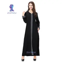 Zakiyyah Новый Вышивка abayas для Для женщин мусульманское платье плюс Размеры Исламская одежда платье с длинным рукавом халат мусульмане