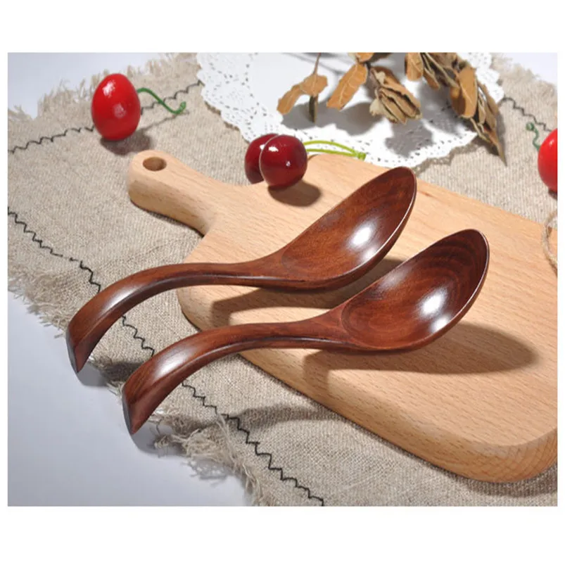 1pc New Wooden Spoon Bamboo Soup Spoons Kitchen Cooking Utensil Tools Soup-Teaspoon Tableware #3n05#F (13)