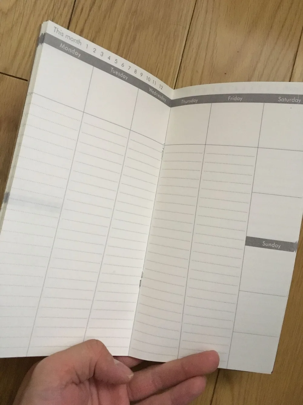 

Travelers' notebook core tn refill hardiron midori standard type 018 weekly planner