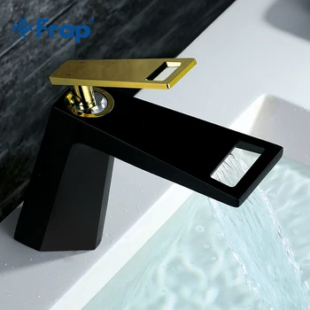 

Frap 2018 new black white bathroom basin faucet Hollow shape bath Waterfall faucets single handle water mixer tap Y10001/2/3