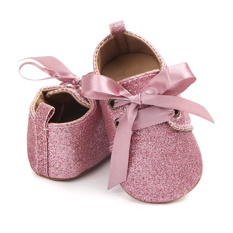 0-18M Toddler Baby Girl Shining First Walkers Princess Shoes Glitter Shiny Leopard Print Sneakers Lace Up Newborn Bebe Shoes