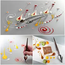 Spoon Dressing-Plate Decor Food Sauce Stainless-Steel Draw-Design Brand-New