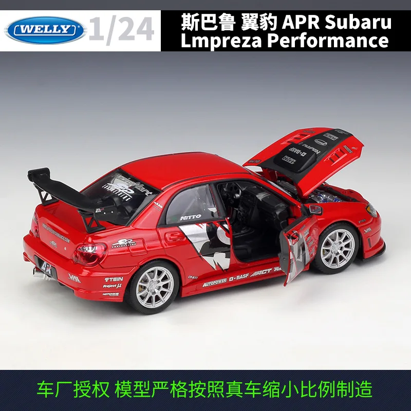 WELLY 1/24 масштабная модель автомобиля игрушки APR Subaru lmpreza производительность литья под давлением металлическая модель автомобиля игрушка для коллекции, подарок, дети