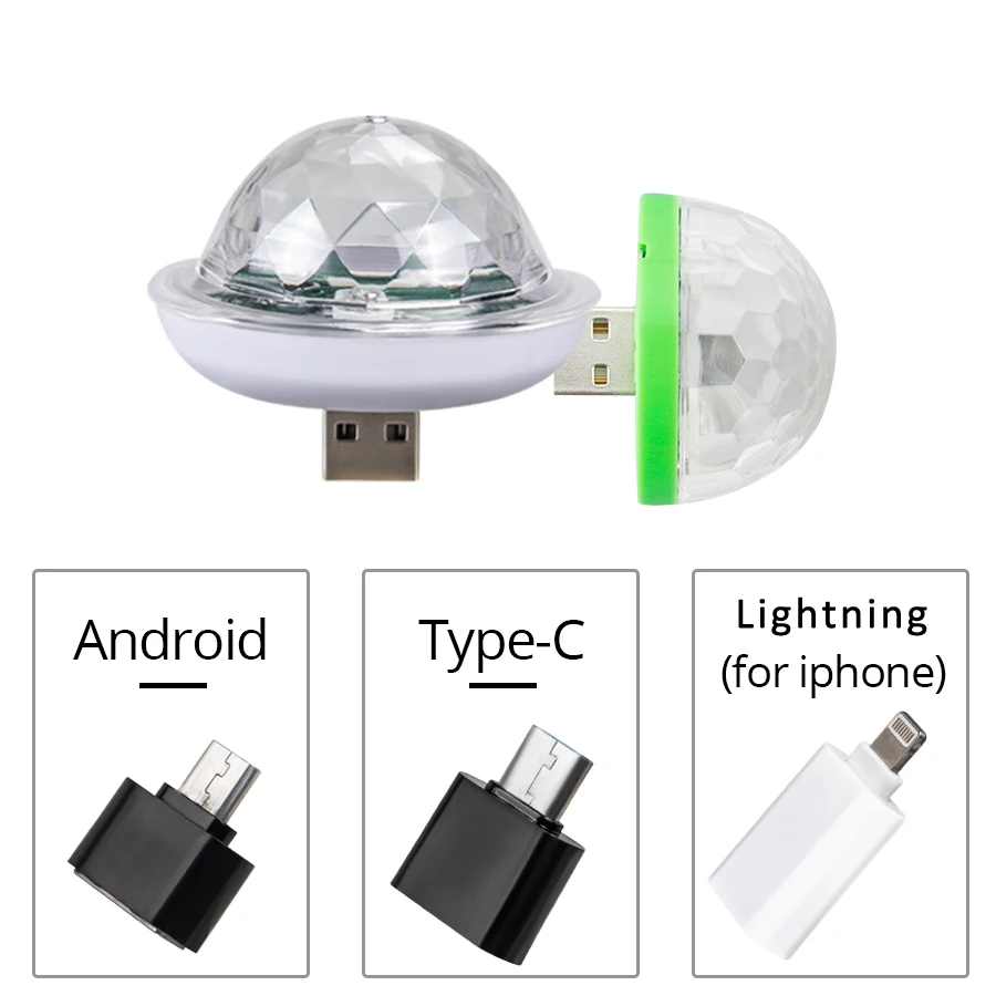 Миниатюрный USB светильник для вечевечерние диско 4 Вт 3 RGB волшебный хрустальный