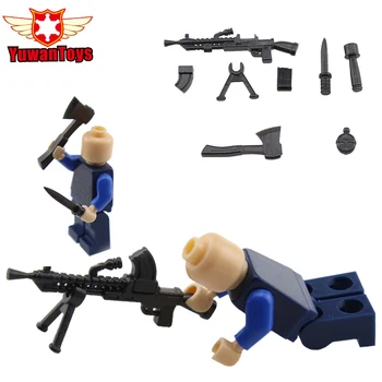 

MOC Light Machine Gun Weapon City Block Military Base WWII Weapons Figures War Building Blocks Toys Gifts For Children