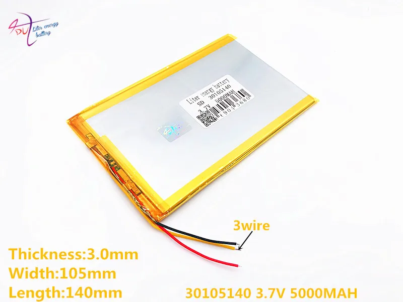 

3 line 3.7V 30105140 28105140 5000mah Polymer lithiumion Battery With High Quality Li-ion Tablet pc battery For tablet PC
