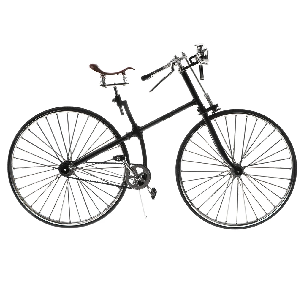 1:6 Scale Hot Black Alloy Diecast Racing Bike Model With Brake Replica Bicycle Toy Collections Playset Collection Toy