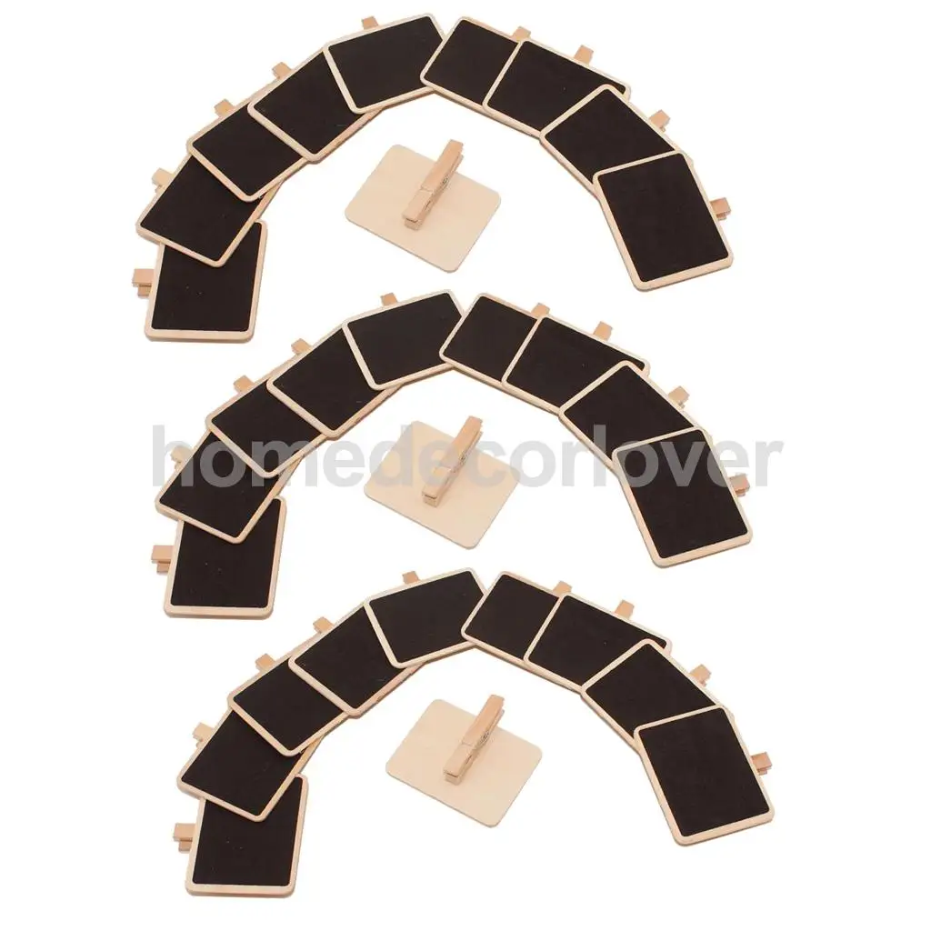 30x Small Clip Blackboard Chalkboard Message Memo Note Chalk Board with Peg for Kitchen Coffee Flower Shop Wedding Party