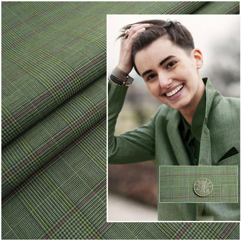 

Green Wool plaid Slim Fit Men Groom Suits British Style Two Buttons Men Blazer Wedding Tuxedos For Menjacket +pant vest