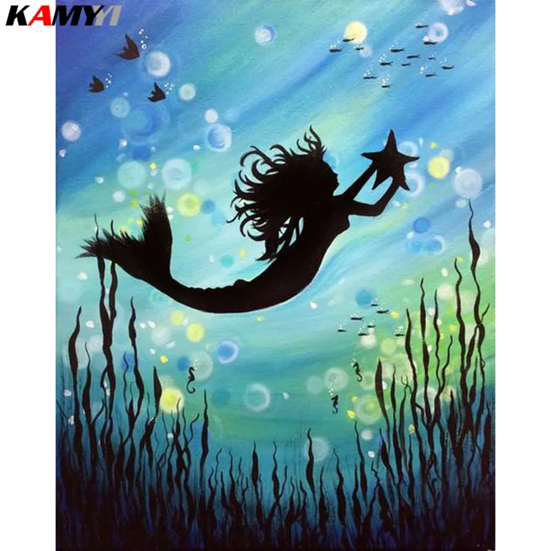 

5D diamond embroidery mermaid diamond painting cross stitch mosaic cartoon full square / round diamond decoration home DIY XY1