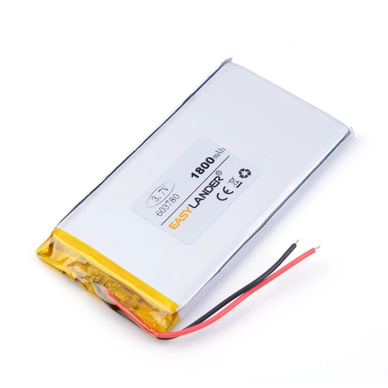 

polymer lithium battery 603780 3.7 V lithium polymer battery 1800 mah DIY mobile emergency power charging treasure battery