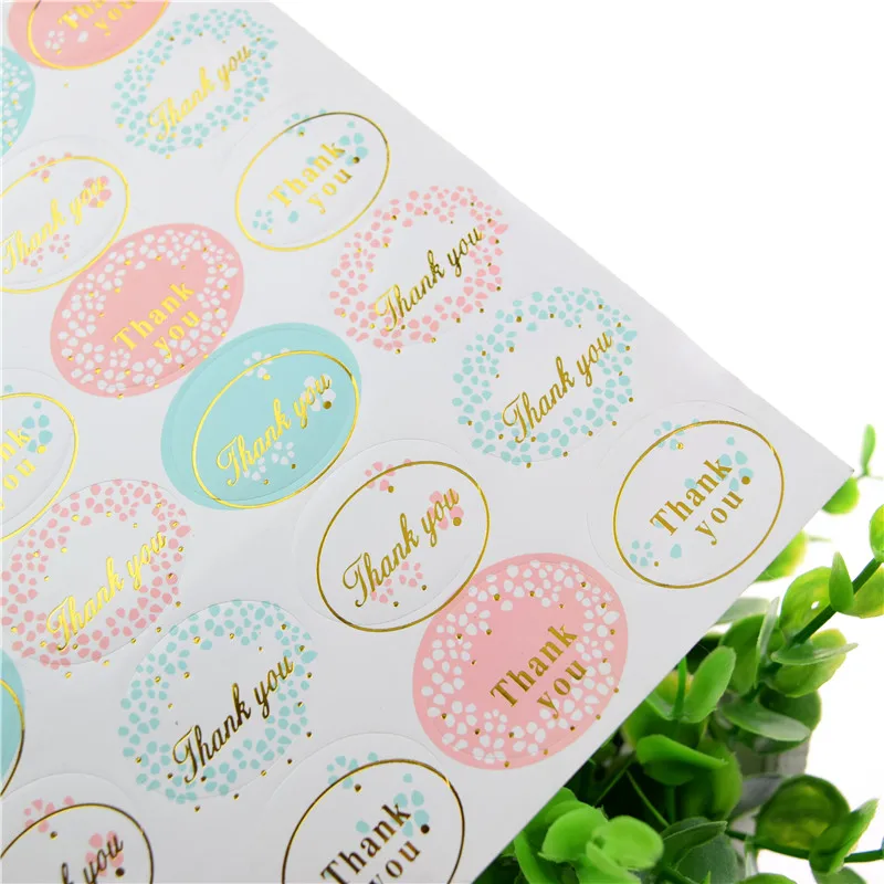 16 шт./лист благодарим Вас розовые синие уплотнительные наклейки золотого