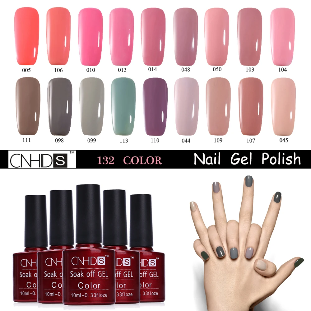 

CNHIDS 132 Color Nail Polish Long-lasting Soak Off Gel Polish UV & LED Lamp Nail Varnish DIY Gel Nail Varnish Manicure Art Tools