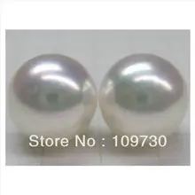Ry00109 РЕАЛЬНЫХ ПРИРОДНЫХ 12-13 ММ ИДЕАЛЬНОЕ КРУГЛЫЙ ЮЖНОГО МОРЯ БЕЛЫЙ СВОБОДНАЯ ПЕРЛА серьги 14KGP