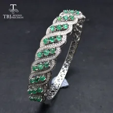 TBJ, натуральный изумруд, драгоценный камень, браслет, серебро 925 пробы, хорошее ювелирное изделие, классический дизайн для женщин, как юбилей, подарок на свадьбу