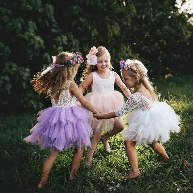 Нарядные платья для маленьких девочек; Кружевной Костюм принцессы с юбкой-пачкой для детей; летняя одежда; одежда для детей; платье для дня рождения для девочек; От 2 до 6 лет