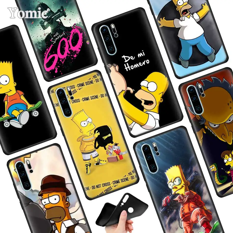 

Cartoon Homer J.Simpson Back Silicone Case for Huawei P30 P20 Pro P9 P10 P20 P30 Lite P Smart Plus Mate 10 20 Pro Case