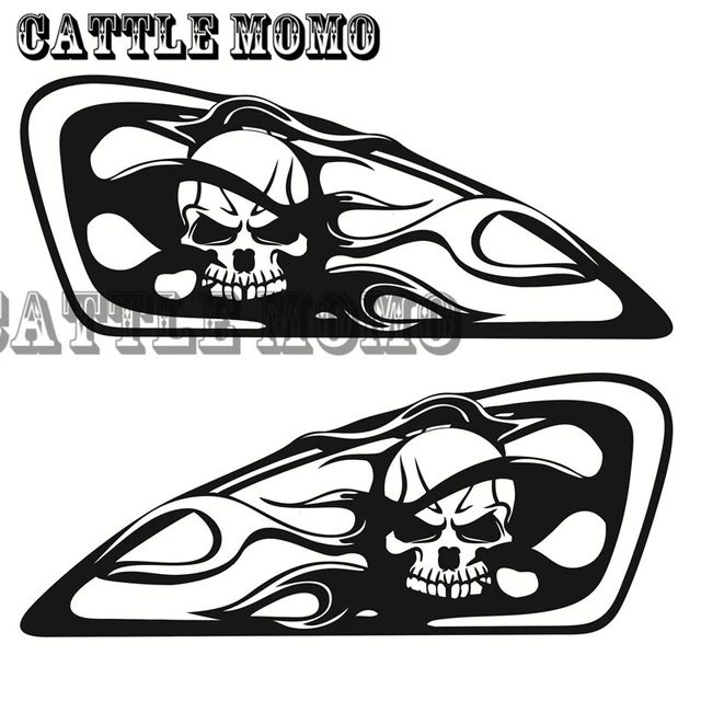 2 sticker autocollant harley davidson skull