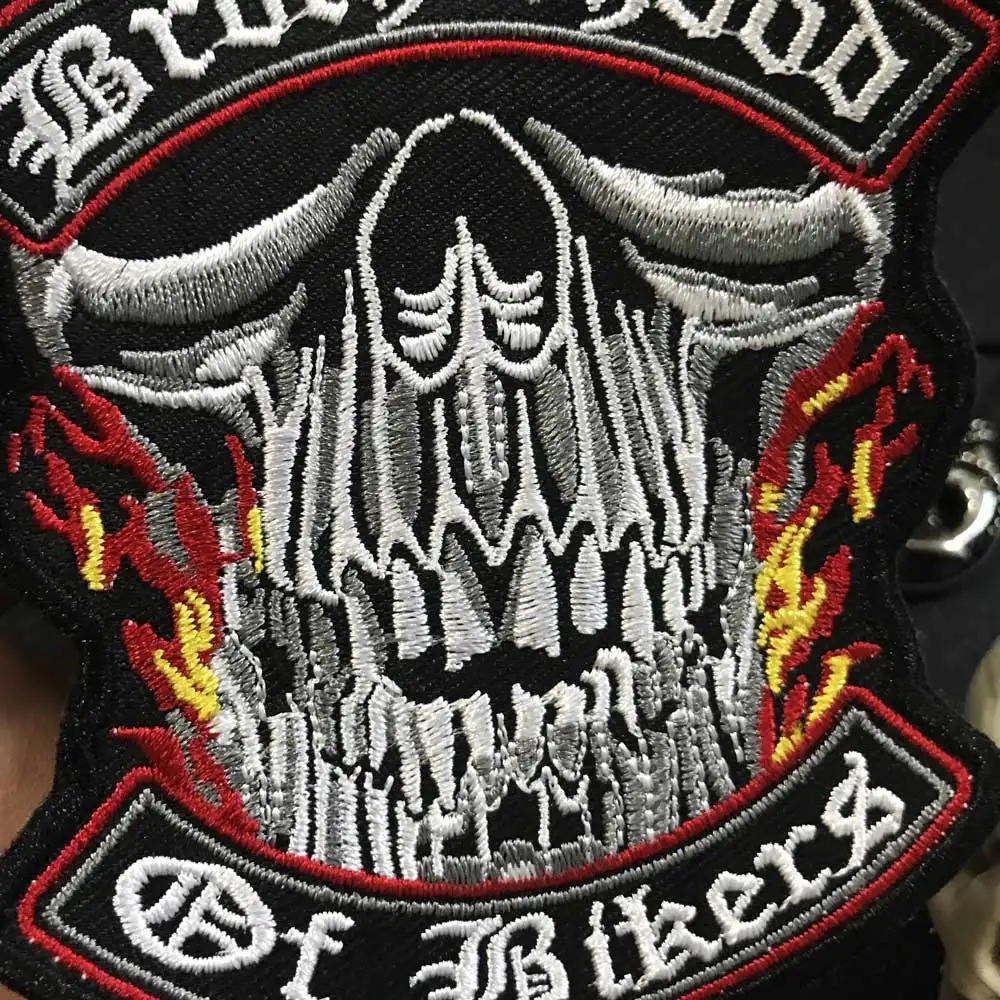 Brother Hoods of Bikers нашивка с черепом Байкерская на заказ вышитая для ткани|iron on|patch