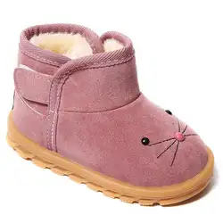 Новые Зимние Детские ботинки снега дети из искусственной кожи Мультяшные сапоги для девочек и мальчиков резиновые сапоги обувь с мехом