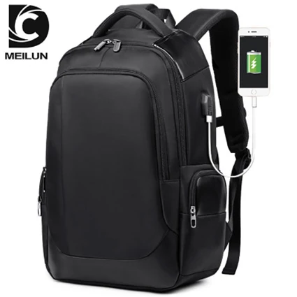 Мужской водонепроницаемый Оксфордский рюкзак с usb зарядкой, мужской рюкзак для путешествий для ноутбука, рюкзак для ноутбука, рюкзак для отдыха, рюкзак для подростков, школьная сумка - Цвет: BLACK