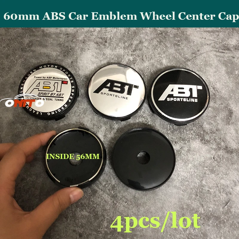 4 шт./лот 60 мм ABS для VW Audi Honda Чехлы Для ABT в стиле спортивного автомобиля шильдики знак Колпаки Ступицы Колеса автомобиля эмблема