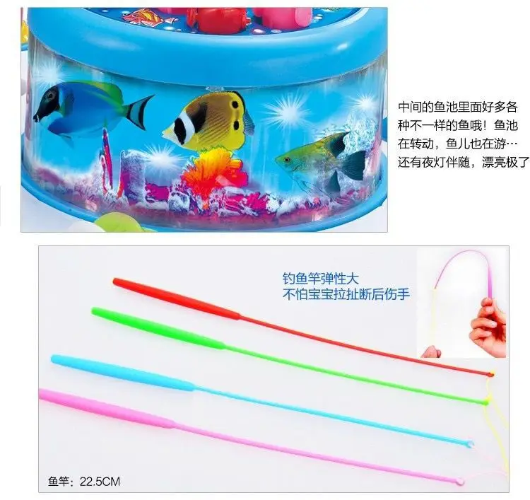 Детская игрушка Магнитная рыбалка музыка, электрическая вращающаяся детская головоломка игрушка 1,05 Рыбалка