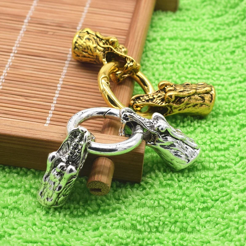 1 комплект застежки под античную кожу крокодила 8 мм|clasps connector|crocodile claspantique silver |