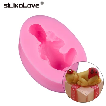

SILIKOLOVE 1PC Silicone 3D Fondant Cute Sleeping Baby Handmade Polymer Clay Mould Soap Infant Mold Shower Cake Decorating Tools