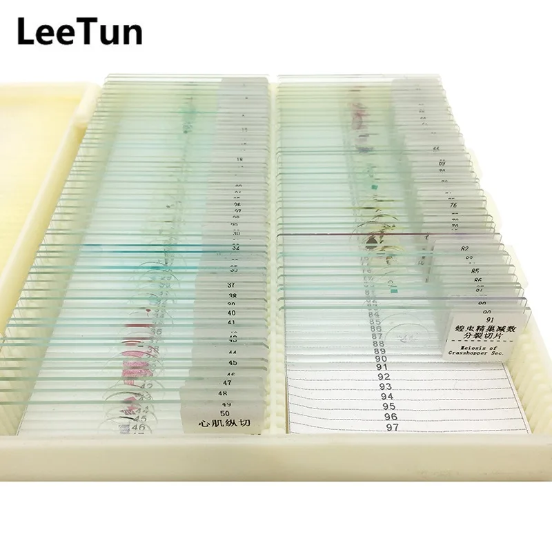 LeeTun 91 шт. смешанные готовый препарат для микроскопа биологическое обучение