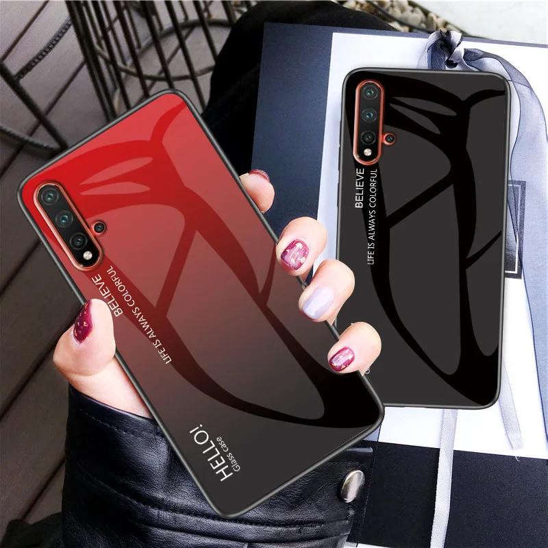Чехол MUCHI для Huawei Nova 5 из закаленного стекла роскошный градиентный Мягкий