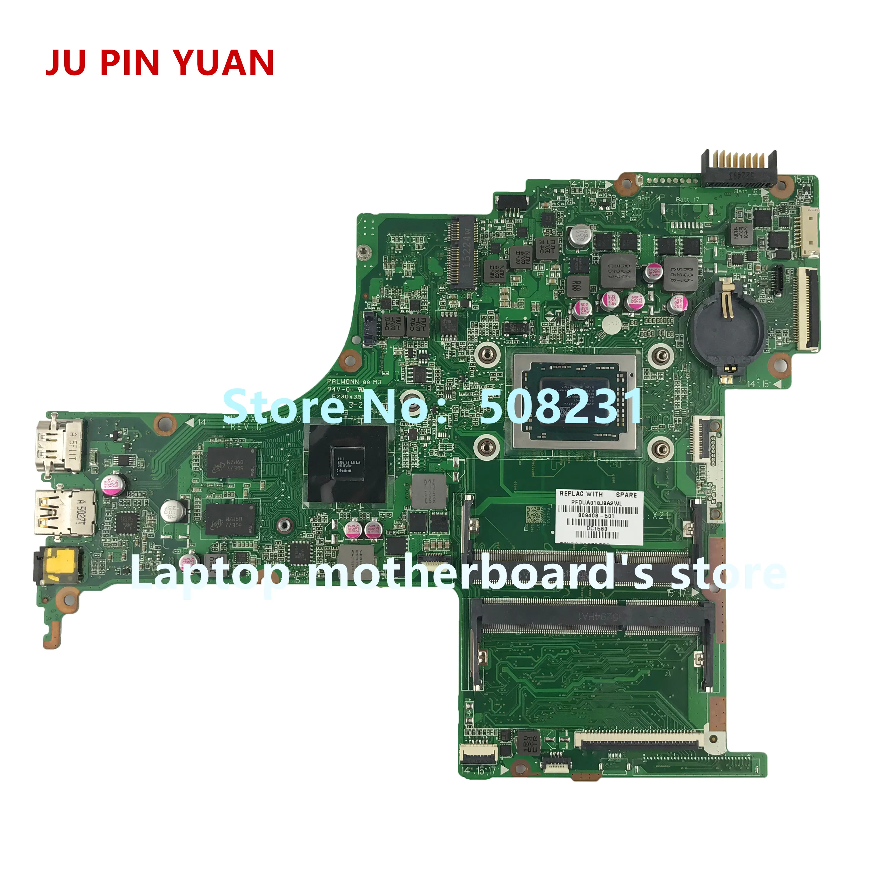 Ju pin yuan 809408-501 809408-601 809408-001 аккумулятор большой емкости DA0X21MB6D0 X21 для hp павильон 15-AB 15Z-AB материнская плата с R7M360 2 Гб A10-8700P