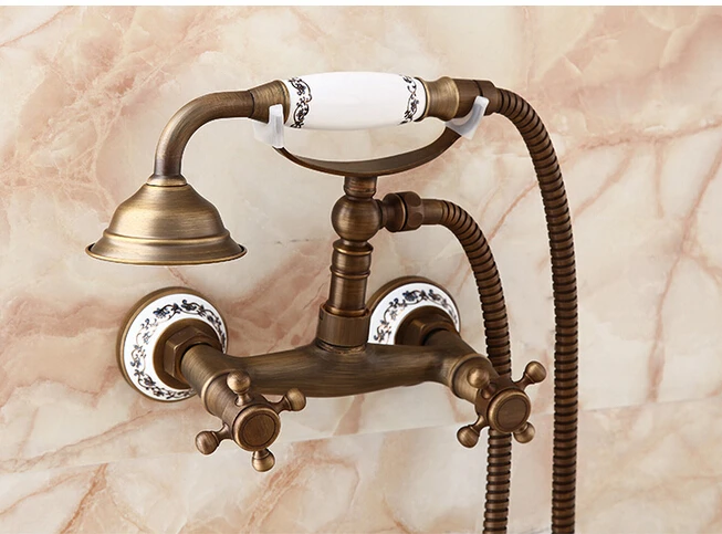 

Europe style luxury high quality brass bronze finished wall mounted shower faucet set