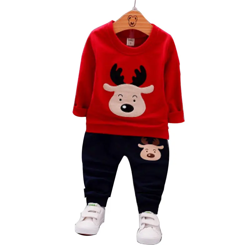 

2019 spring new boy two-piece suit cute cartoon children's suit baby soft suit