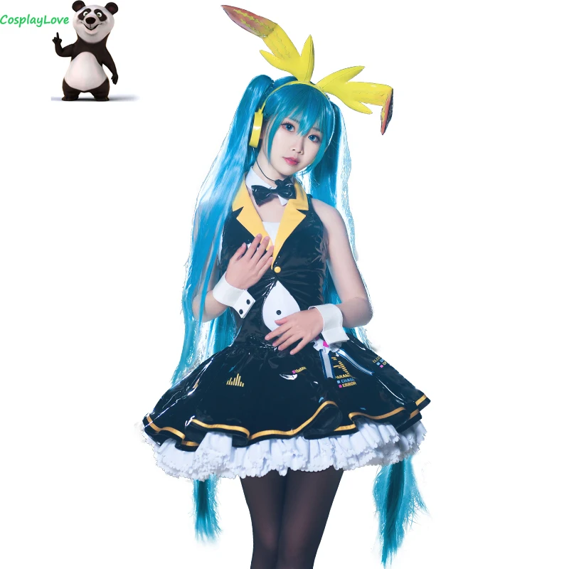 CosplayLove Vocaloid Мику Банни девушка косплей костюм черное платье для женщин Хэллоуин Рождество