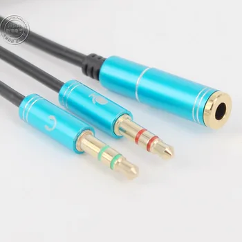 

Laptop Two-in-one Conversion Line Mobile Phone Headset Microphone Audio Cable Connector One Point Two Adapter Free Shipping