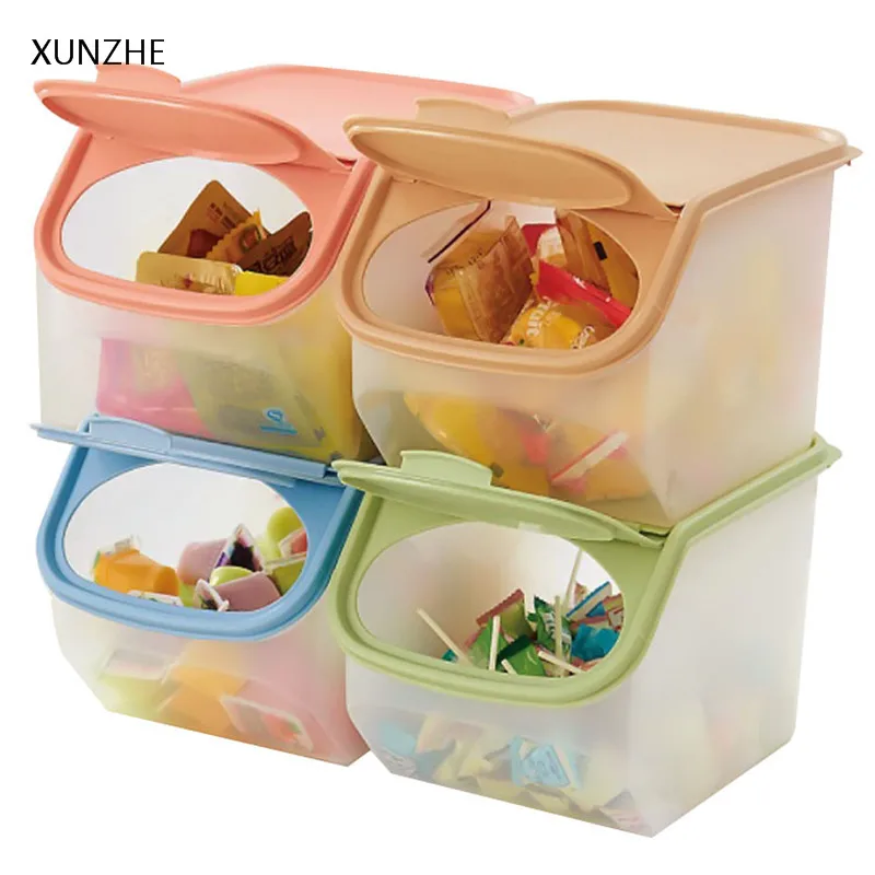 

XUNZHE Transparent Clamshell Food Storage Box Kitchen Grains Box Household Seal Moisture Proof Pest Control Plastic Rice Tank