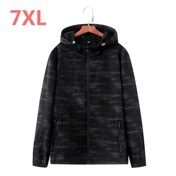 

Large size 8XL 7XL thin 2018 Spring Jackets Men's Coats Casual Hooded Mens Windbreaker Windproof Waterproof Brand Male Jackets