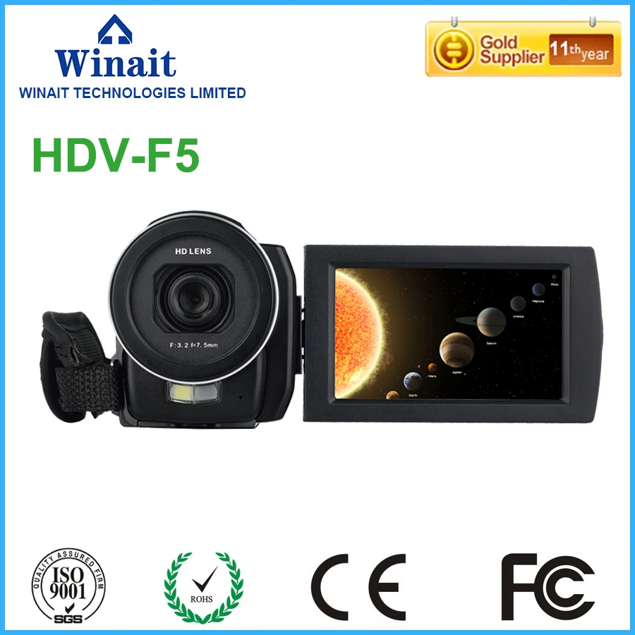 Professional HDV-F5 digital video camera 16X digital zoom wide angle lens 1080p original imported lithium battery camcorder