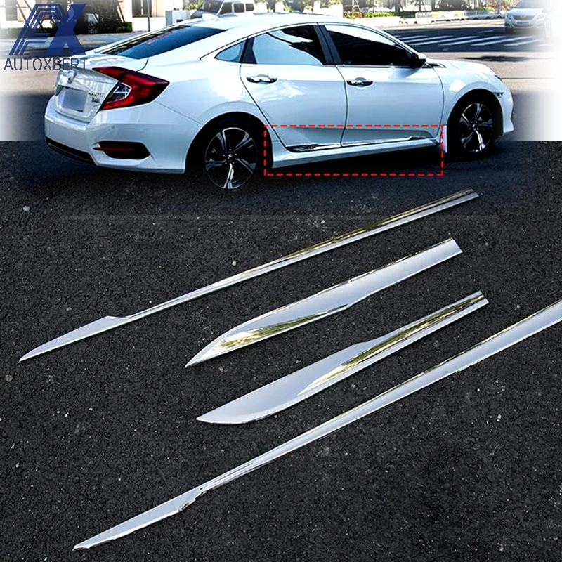 

AX ABS CHROME BODY MOLDING DOOR SIDE COVER FOR CIVIC 2016 2017 SEDAN LINE LINING PROTECTOR TRIM ACCENT MOULDING CAR ACCESSORIES