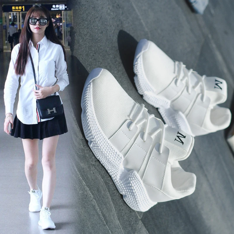 

Brand Women Casual Shoes Breathable Mesh Sneakers Woman Shoes Fashion Soft Flat Female Walking Footwear White Lady Shoes