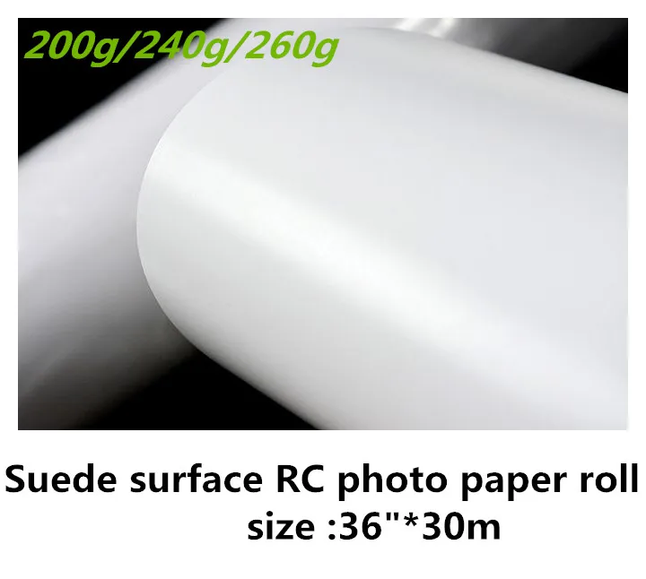 36 인치 x 30m 대형 260gsm 프리미엄 잉크젯 디지털 롤, rc 스웨이드 인화지 롤