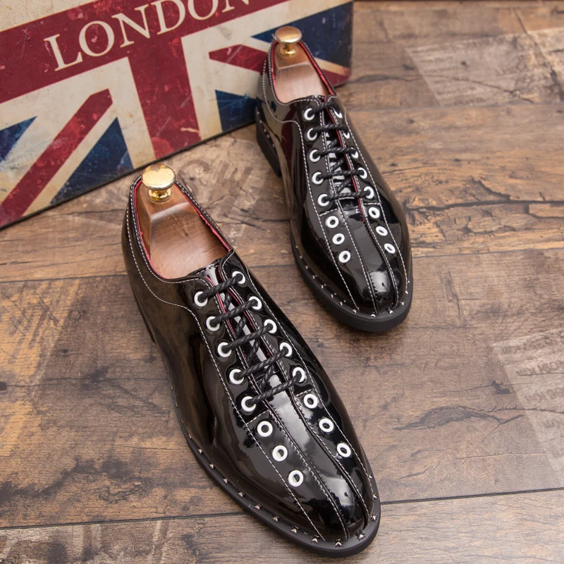 gold wedding men patent leather shoes italian pointed silver designer dress male footwear fashion brogue oxford shoes for men (22)