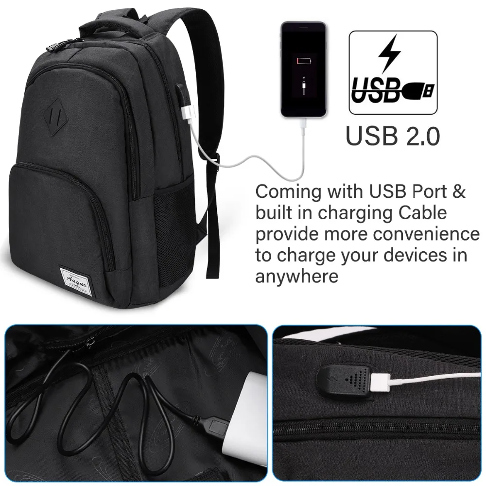 Unisex School Bag Multifunction USB charging Men 15inch Laptop Backpacks For Teenager Fashion Men and Women Travel backpack (3)