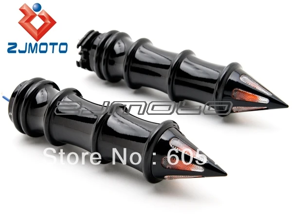 

Black Mototcycle Grips W/ Turn Signal Light Hand Grips 1 inch For Suzuki Intruder Volusia VS 700 750 800 1400 1500