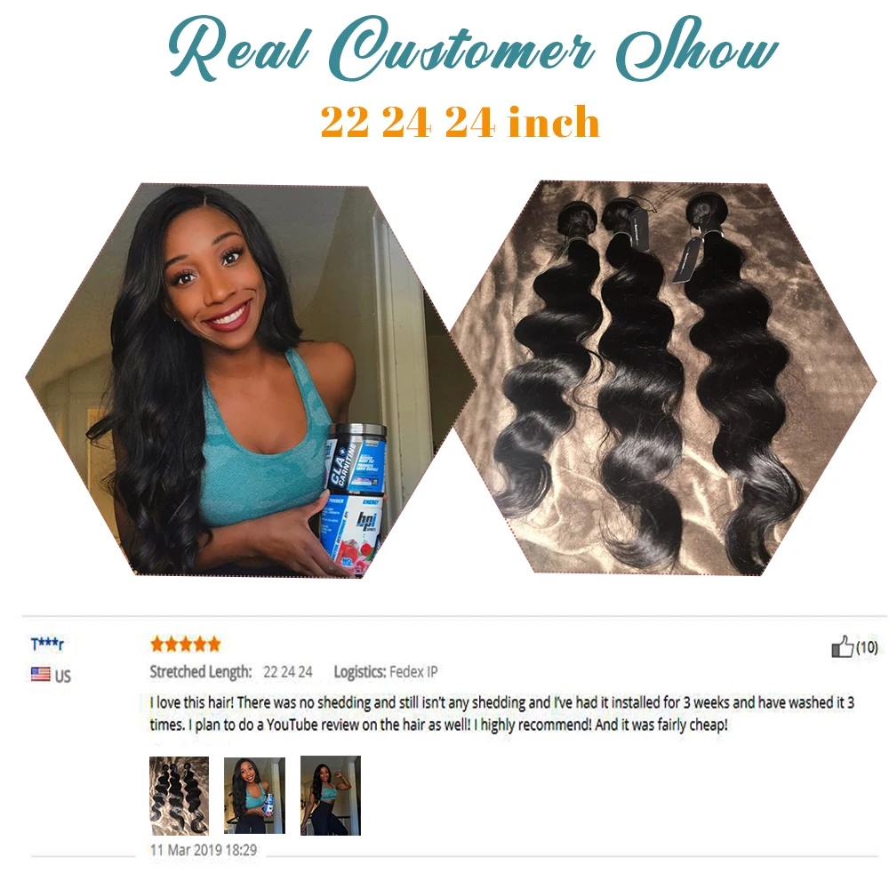 Uneed Hair Brazilian Body Wave Hair Extensions 100% Remy Human Hair Weave Bundles Natural Color Free Shipping Buy 3 or 4 bundles