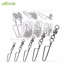 Booms Fishing BB1 Fishing Accessories Ball Bearing Swivels and Costlock or Insurance Snap 20 pcs Storage Case